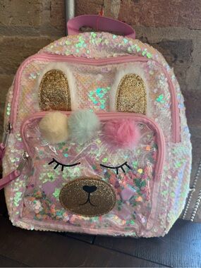 NEW with tags!!!! Cat & Jack Pink llama Sequin Backpack